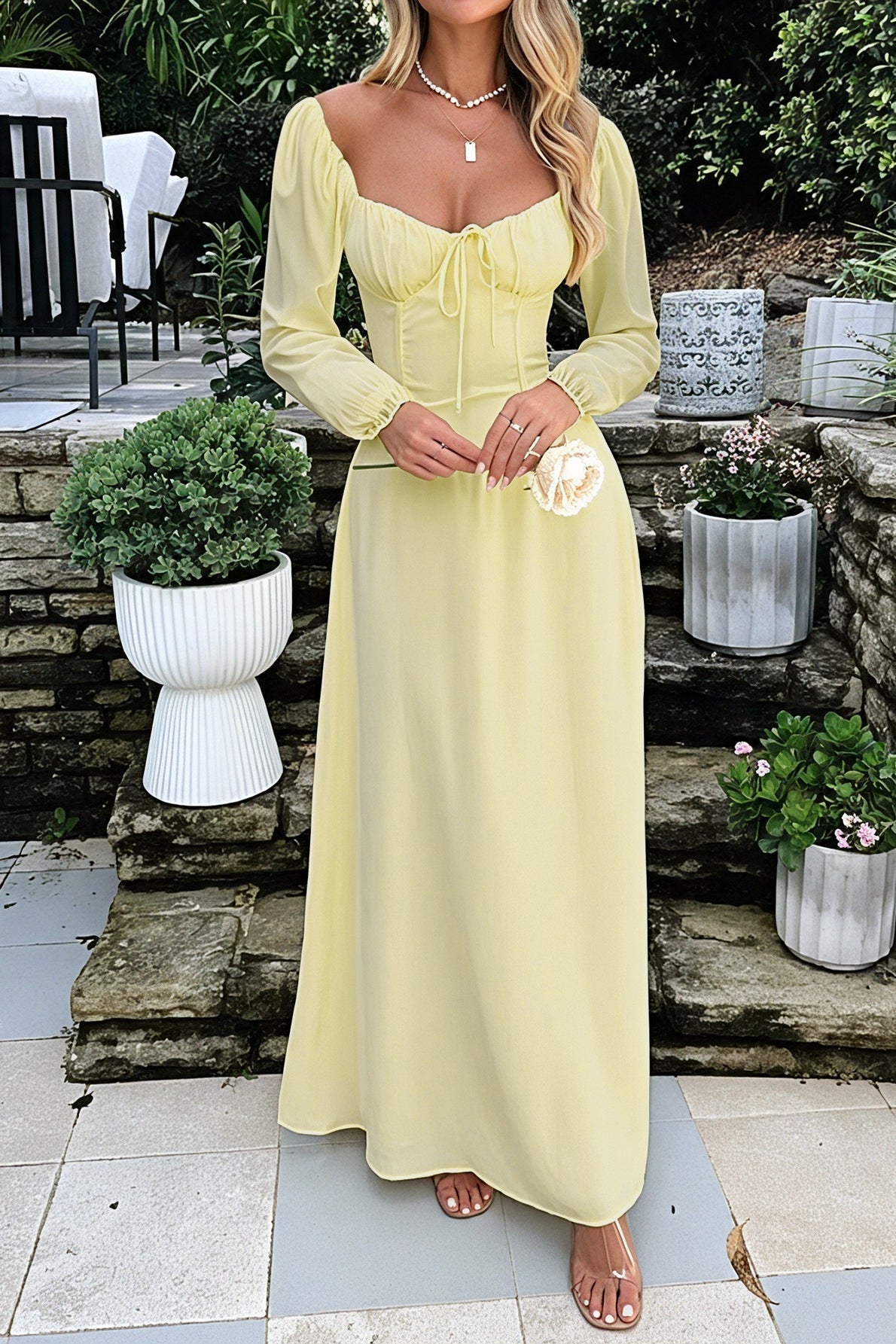 Solid Long Sleeve Party Dress image 8