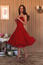 3D Flower Deep V Patchwork Spaghetti Strap Romantic Midi Dress image 10