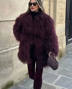 Faux Fur Loose Long Sleeve Coat image 2