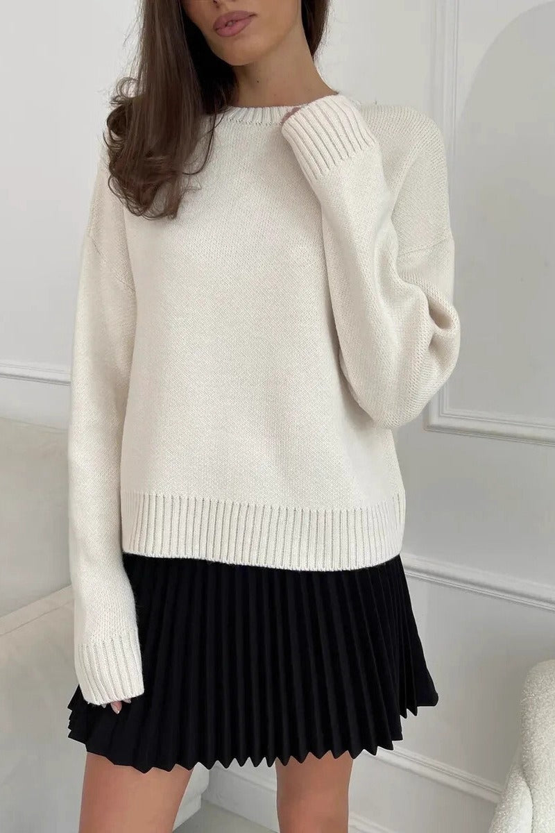 Loose Basic Knit Pullover Sweater image 1