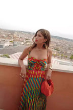 Printed Cami Vacation Maxi Boho Dress image 1