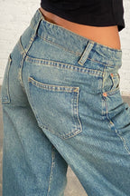Solid Stretch Straight Leg Jeans image 4