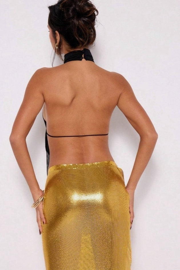 Stand Collar Halter Backless Leopard Halter Top image 9