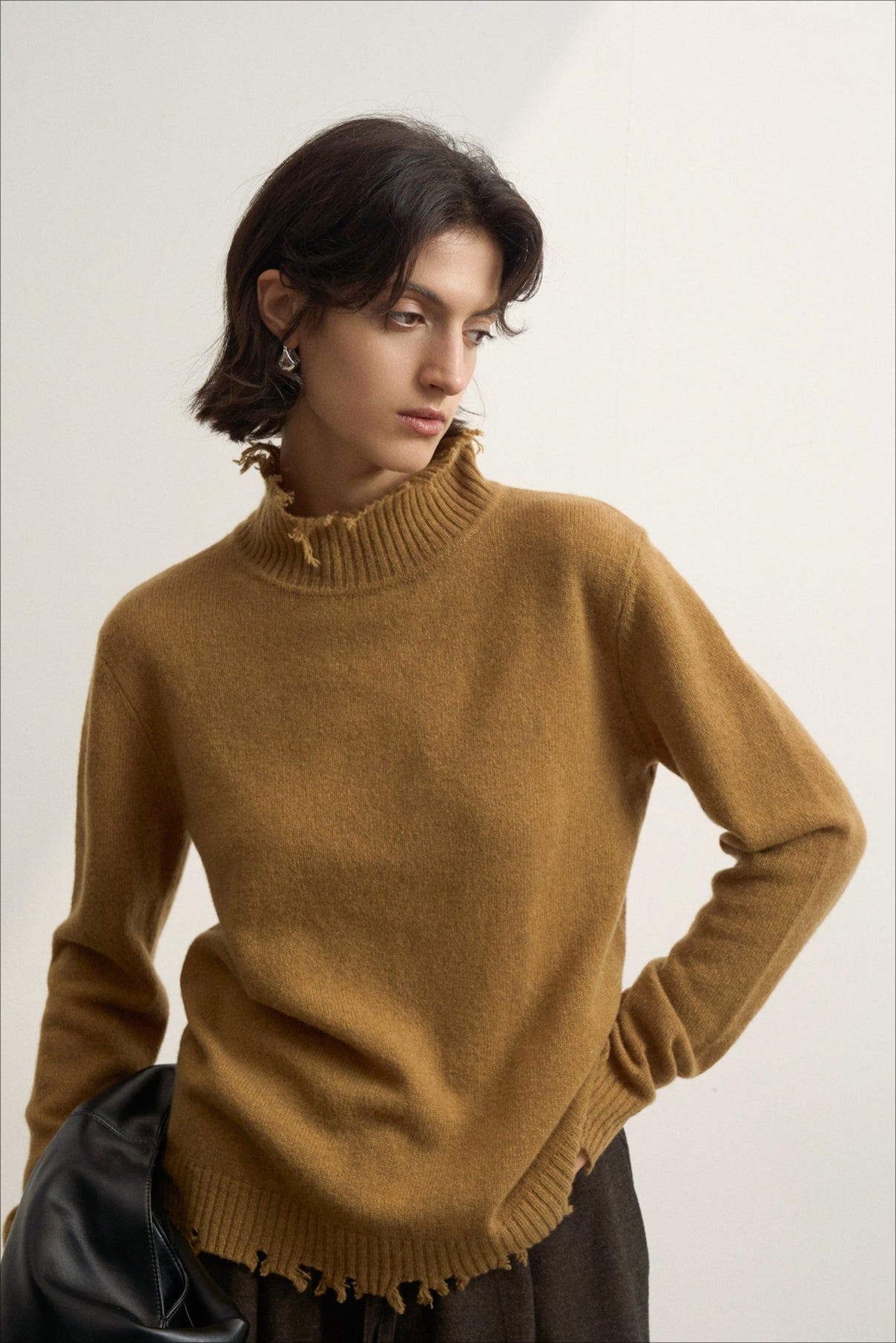 Fringed High Neck Knit Sweater image 4