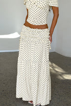 Polka Dot Strapless Side Bow Maxi Skirt Set image 7