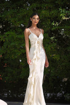 Slim Fit Floral Satin Boho Dress image 1
