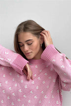 Sailboat Pattern Crew Neck Knit Sweater image 5