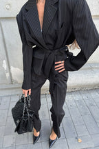 Striped Long Sleeve Blazer Suit Coat image 5