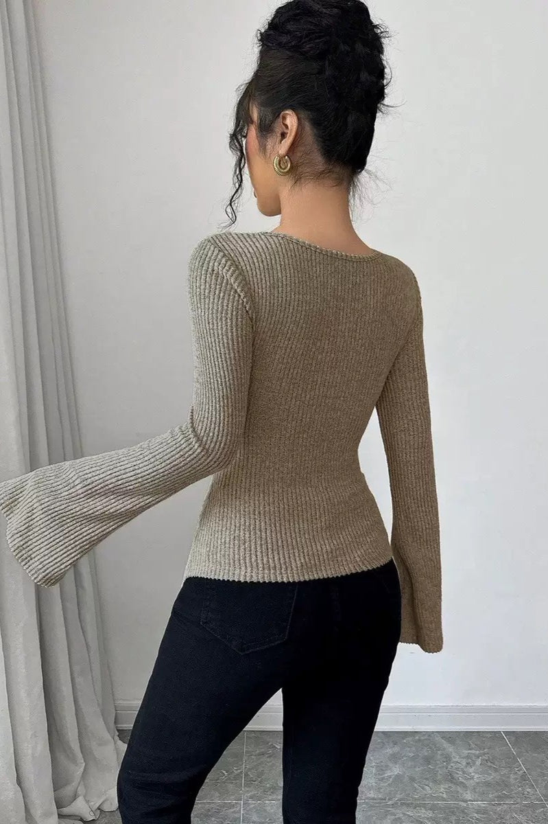 Bodycon Off-Shoulder Knit Top image 3