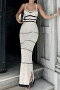 Knit Spaghetti Strap Split Sweater Dress image 1