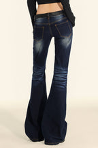 Stretchy Low Waist Flare Jeans image 9