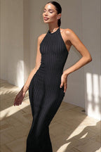 Halter Neck Bodycon Maxi Sweater Dress image 6
