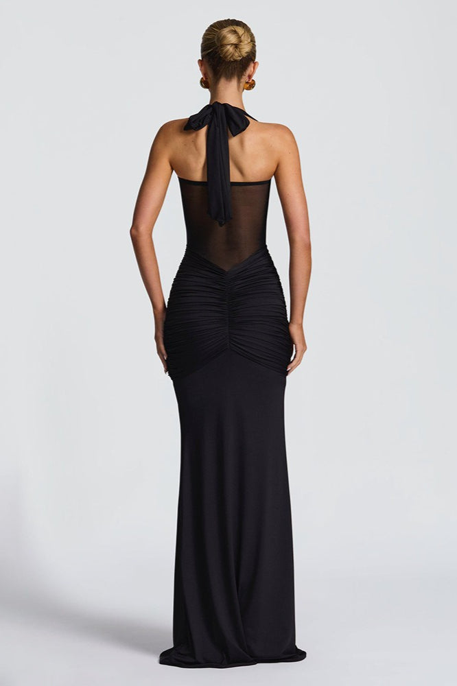 Tie Strap Mesh Maxi Party Dress image 6