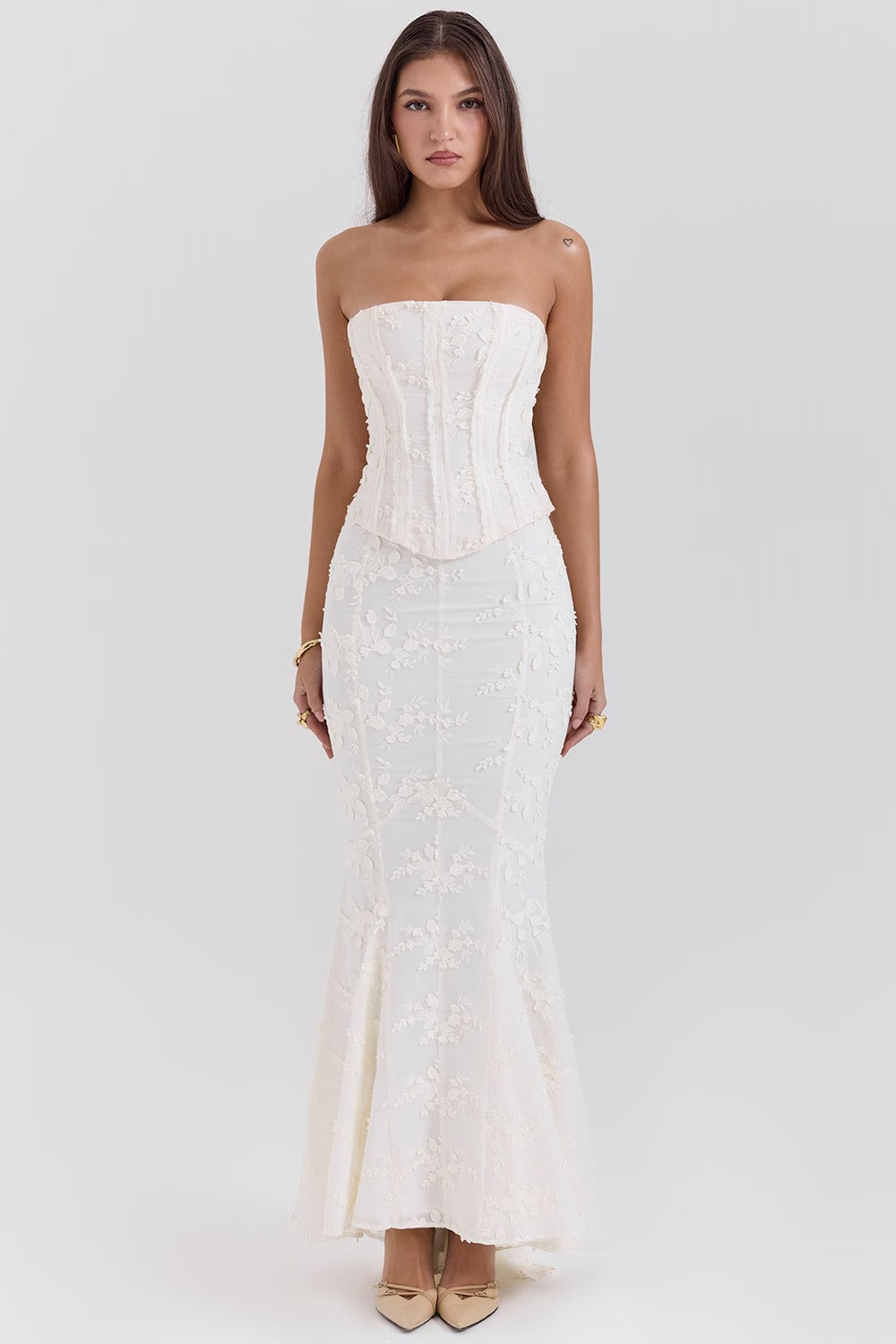 Embroidered Bustier Bodycon Formal Dress image 1