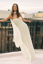 Strapless Flowy Ribbon Slim Waist Maxi Dress image 5
