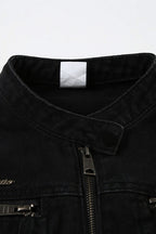 Black Washed Denim Jacket image 7