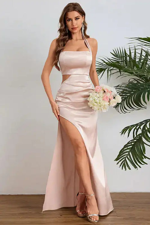 Chic Halter Backless Gown Party Dress image 1