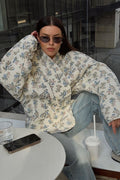 Vintage Floral Print Quilted Coat image 1