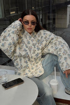 Vintage Floral Print Quilted Coat image 1