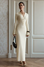 Elegant Collared Knit Sweater Dress image 2