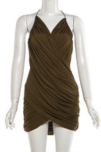 Chic V Neck Ribbed Cami Slim Mini Dress image 6