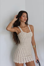 Hollow Out Knit Cami Boho Dress image 3