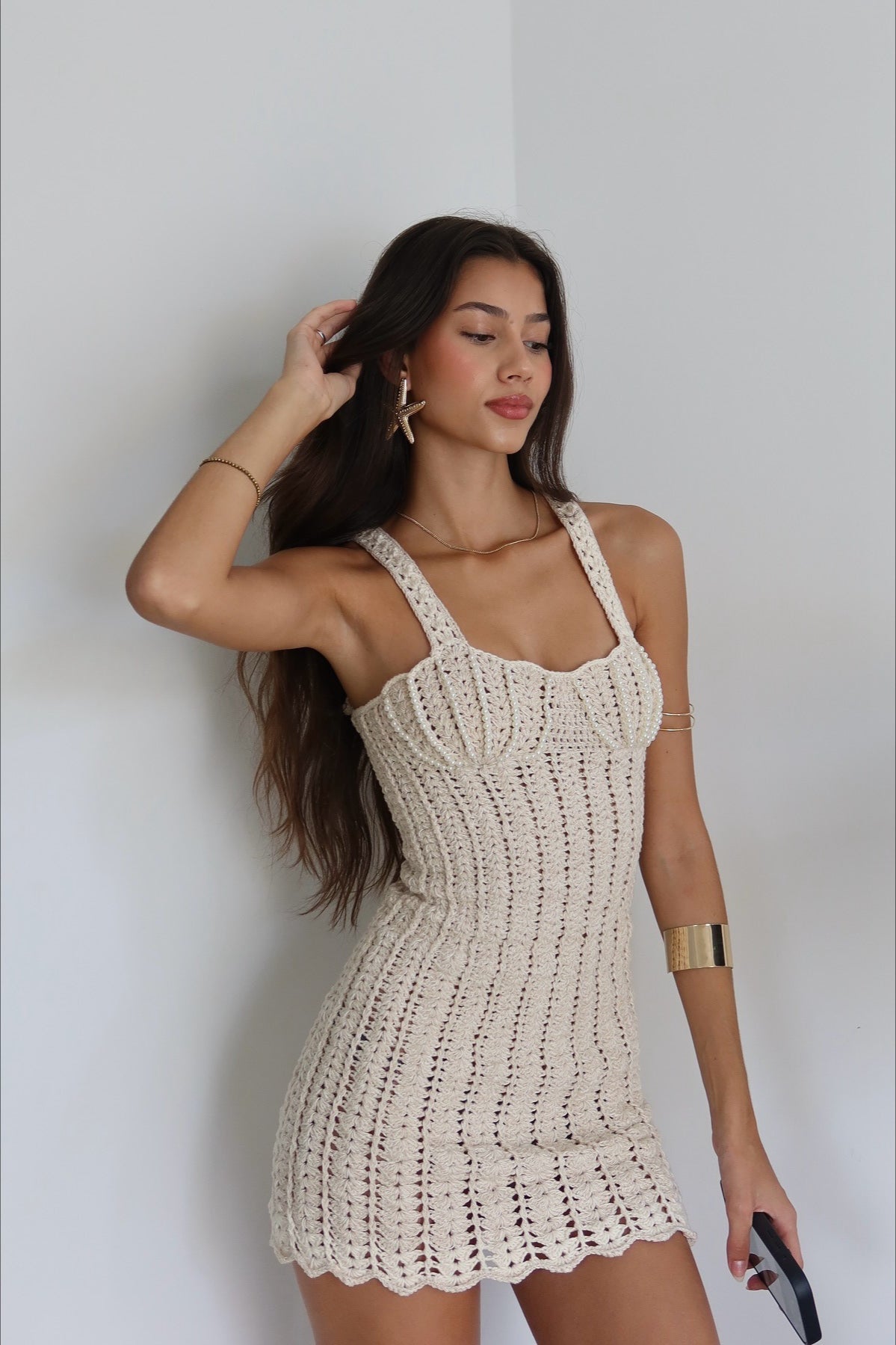 Hollow Out Knit Cami Boho Dress image 3