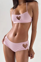 Pink Heart Cutout Bikini Set image 2