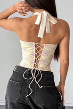 Sexy Ruffle Print Halter Bustier  Halter Top image 20