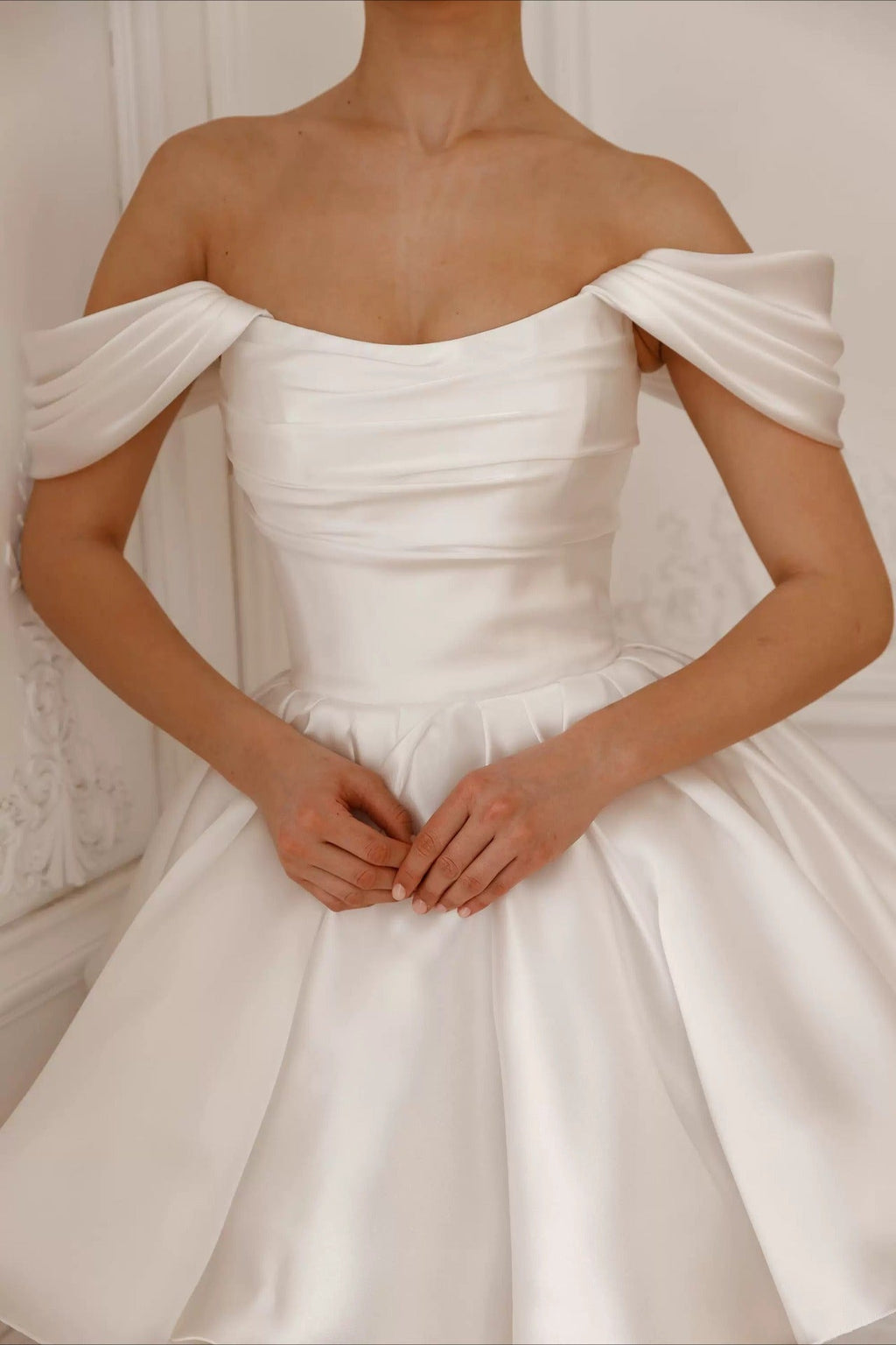 Off Shoulder Back Lace-up Short Fluffy Prom Dress image 4