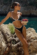 Black White Micro Bikini Set image 1