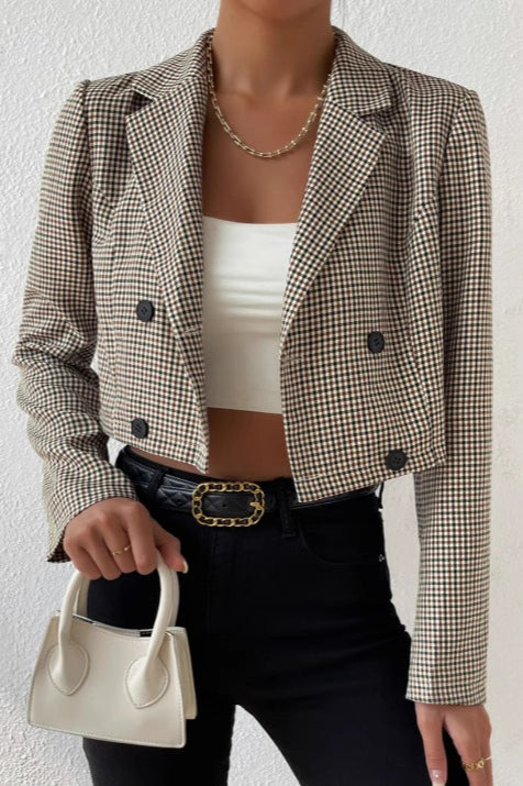 Houndstooth Cropped Blazer image 2