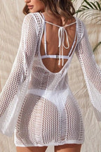 Sexy Backless Crochet Bikini Cover Up image 3