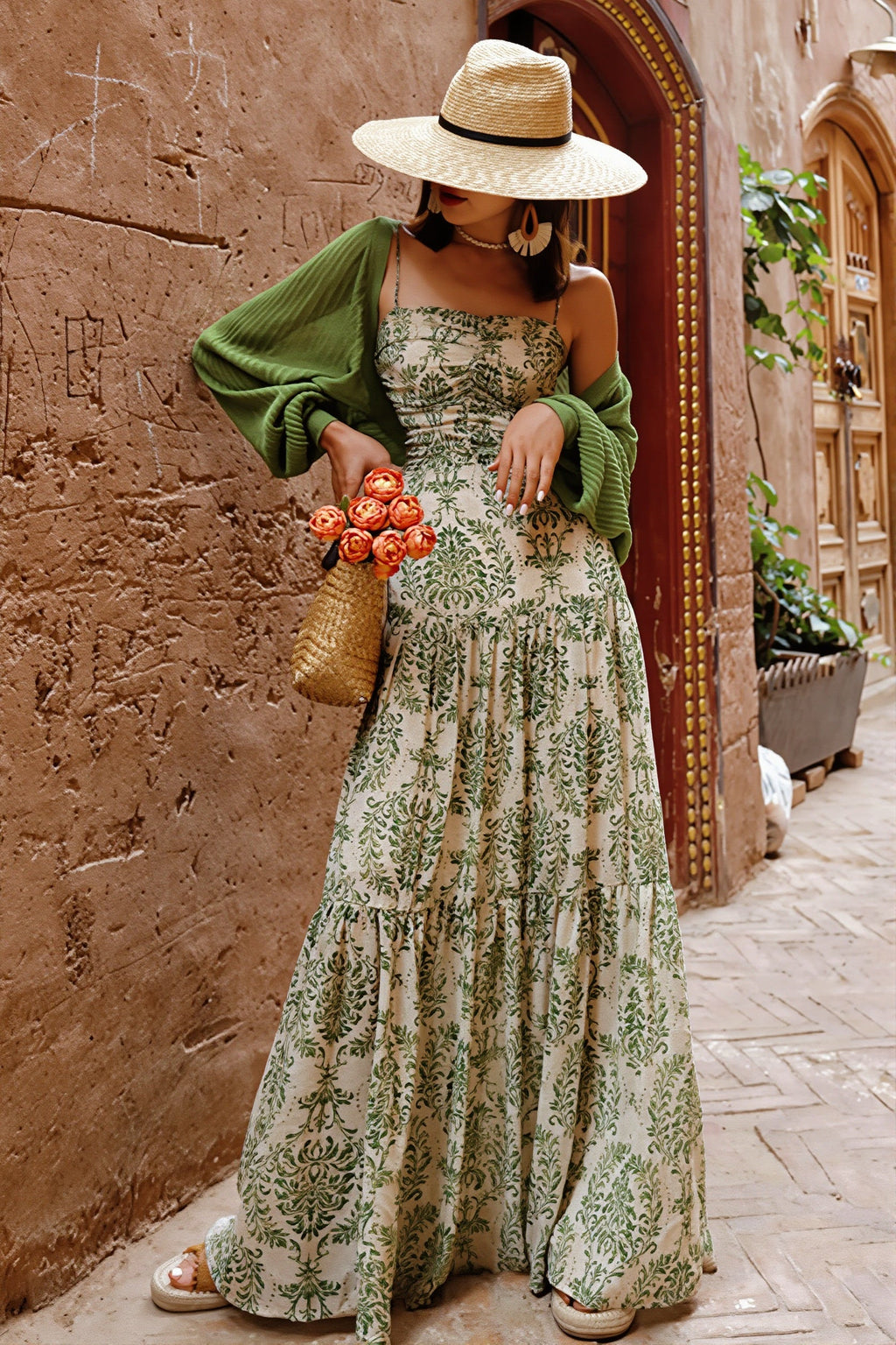 Boho Vacation Printed Cami Maxi Dress image 4