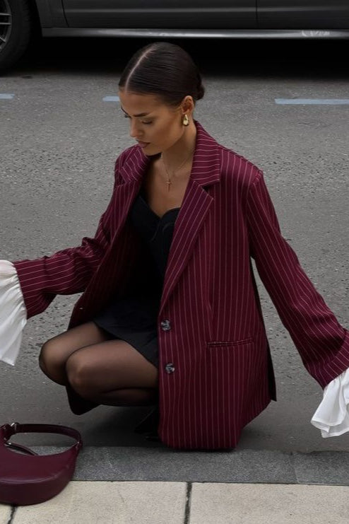 Vintage Striped Patchwork Blazer image 9