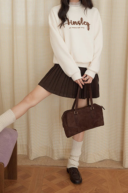 Solid Wool Pleated High Waist Skirt image 6