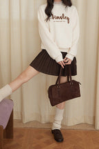 Solid Wool Pleated High Waist Skirt image 6