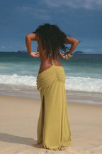 Halter Cutout Beaded Ruffle Maxi Dress image 7