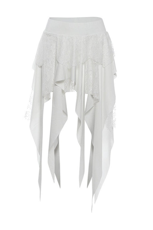 Chic Color Block Drape Tie Asymmetric Skirt image 8