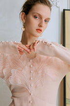 Feather Lace Detail Knit Top image 5