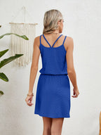 Odette Eyelet Dress detail view styled for Avrienne