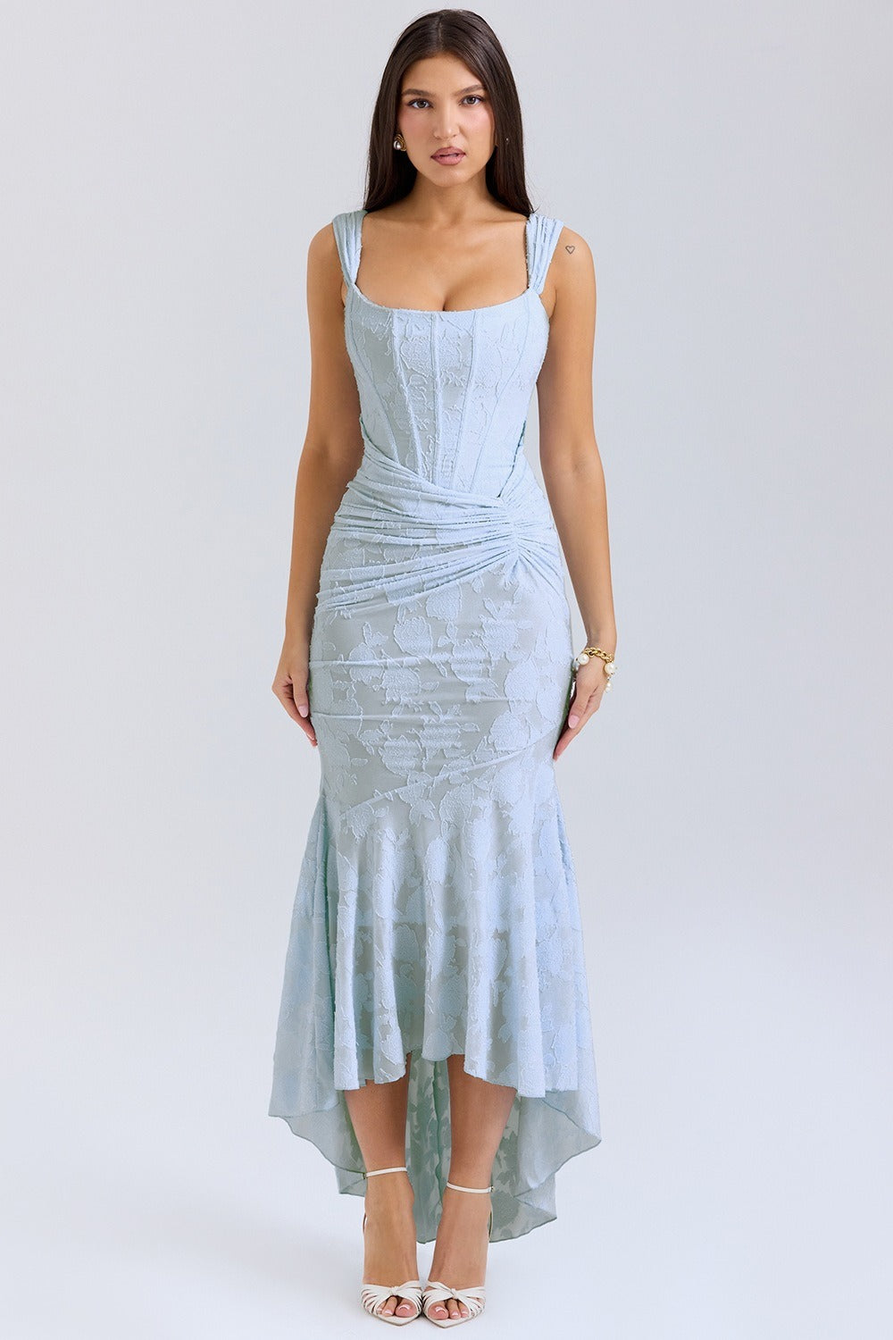 Stretch Mesh Jacquard Mermaid Formal Dress image 5