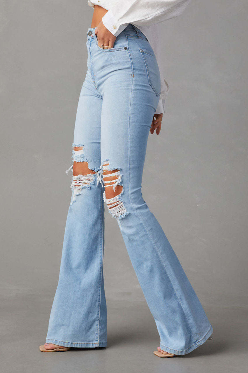 High Waist Ripped Flare Jean image 4
