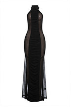 Halter Cutout Back Mesh Sheer Slim Maxi Dress image 5