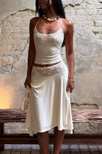 Elegant Lace Panel Cami Skirt Set image 1