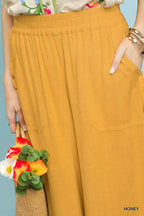 Vienne Linen Trousers detail view styled for Avrienne