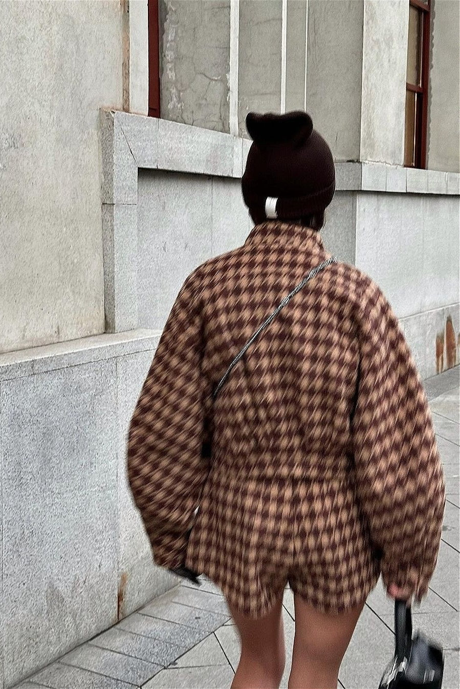 Vintage Houndstooth Zip Jacket and Shorts Two Piece Set image 5
