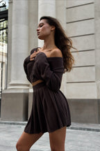 Sexy Knit Crop Top Two Piece Skirt Set image 13