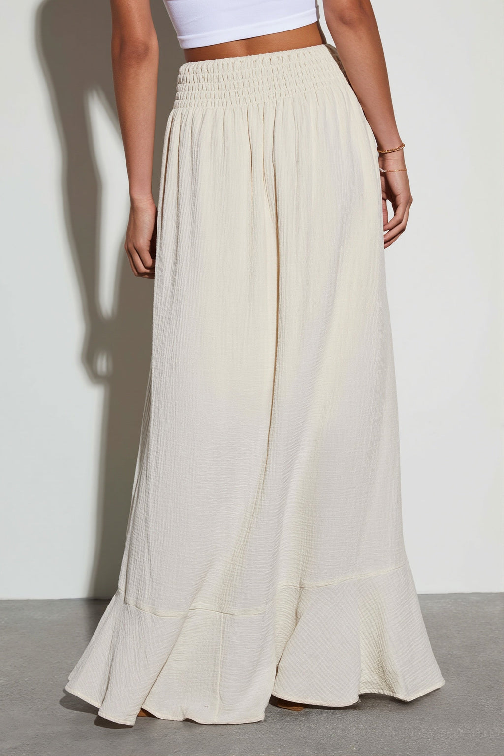Solid Color Tie Waist Casual Skirt image 5