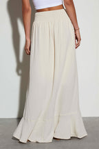 Solid Color Tie Waist Casual Skirt image 5